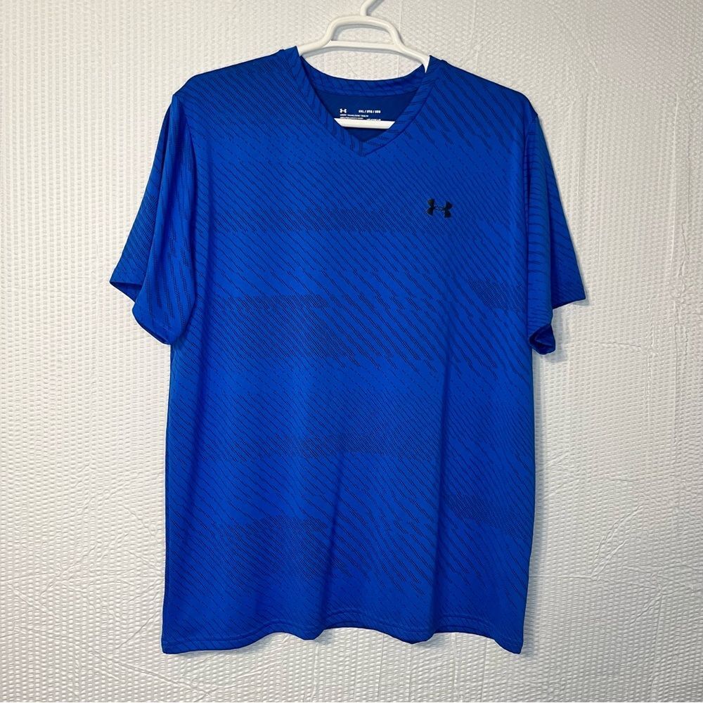 Under Armour Blue Loose Fit HeatGear V-Neck Shirt Size 3XL